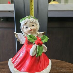 Holiday Angel Figurine with Red Dress